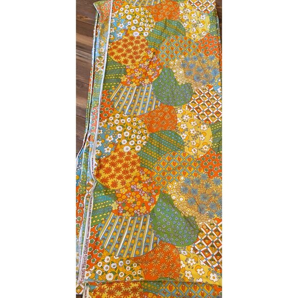 Vintage Waverly Glosheen Dupont Savalux Patchwork Granny Fabric 17 ft X 44